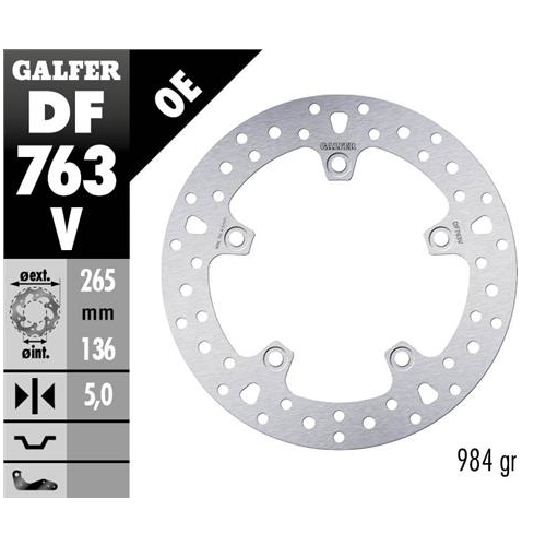 disco freno moto fijo galfer 265x6mm df763v