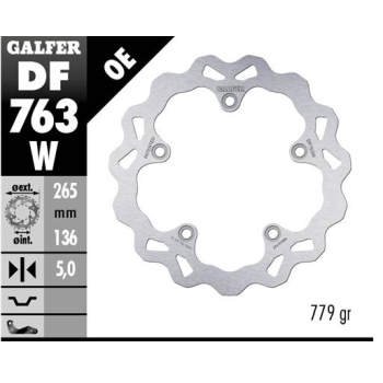 disco de freno trasero galfer df763w wave fijo 265x5 mm