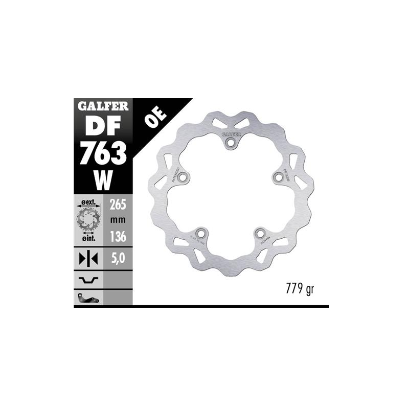 disco de freno trasero galfer df763w wave fijo 265x5 mm