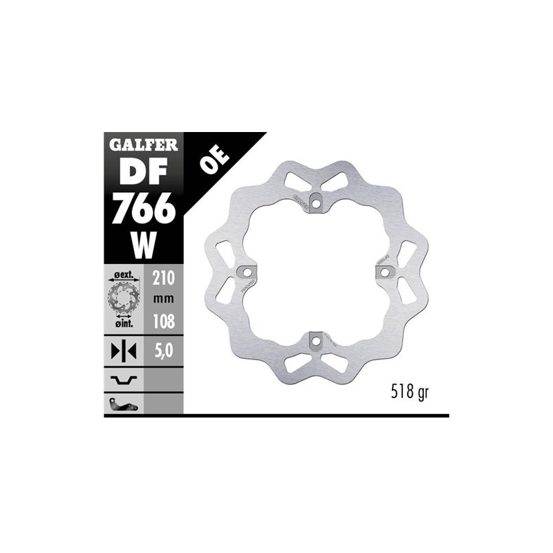 disco freno moto galfer wave fijo 210x5mm df766w