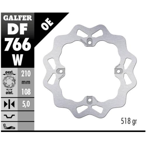 disco freno moto galfer wave fijo 210x5mm df766w