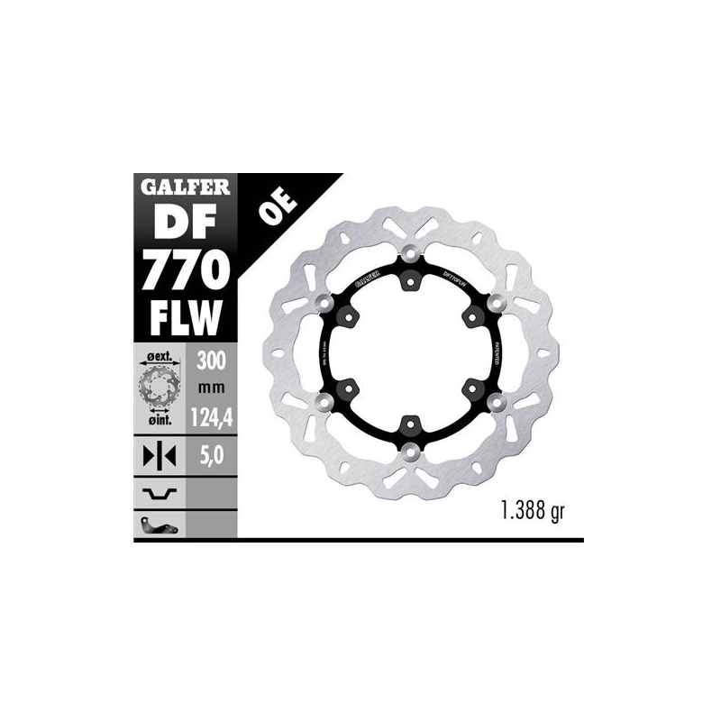 disco freno moto galfer wave flotante 300x5mm df77