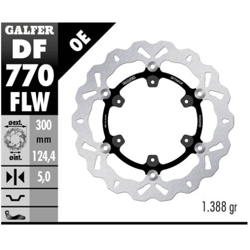 disco freno moto galfer wave flotante 300x5mm df77