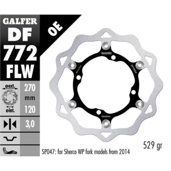 disco freno moto galfer wave flotante 270x3mm df77