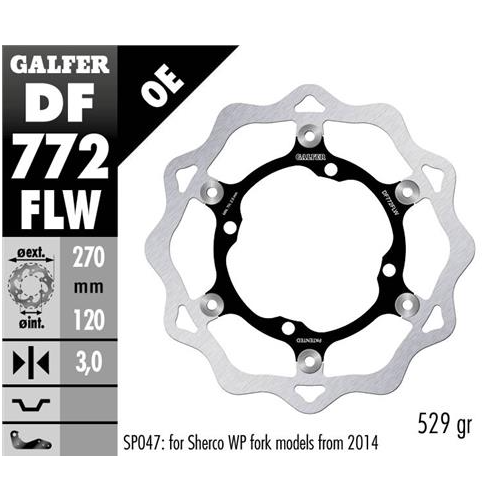 disco freno moto galfer wave flotante 270x3mm df77