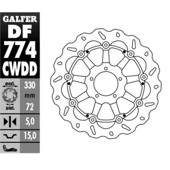 disco freno moto galfer wave flotante compl recho