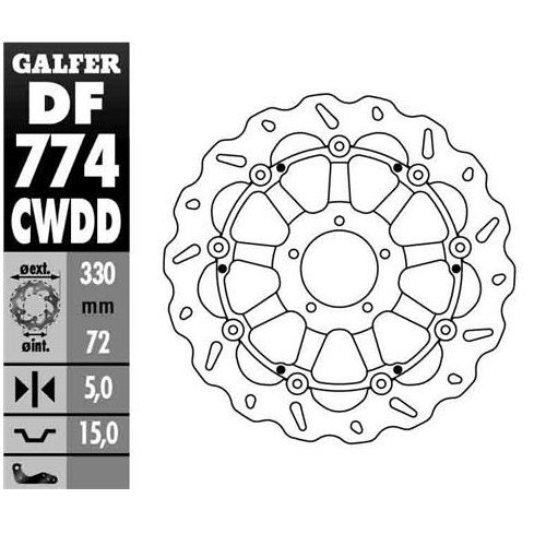 disco freno moto galfer wave flotante compl recho