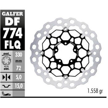 disco freno moto flotante galfer qubic 330x5mm df7