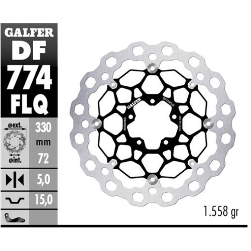 disco freno moto flotante galfer qubic 330x5mm df7