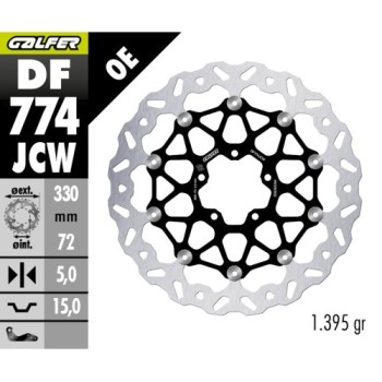 disco de freno delantero galfer df774jcw ducati panigale