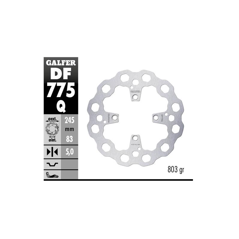 disco freno moto moto fijo galfer qubic 245x5mm df