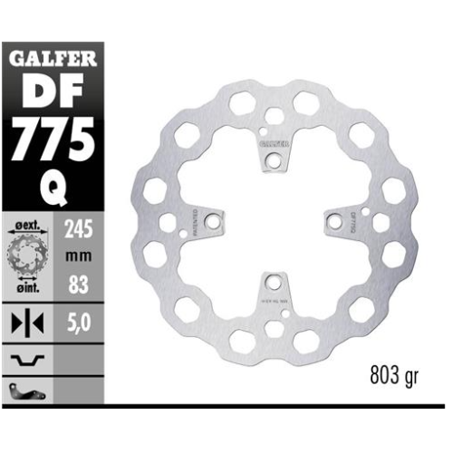 disco freno moto moto fijo galfer qubic 245x5mm df