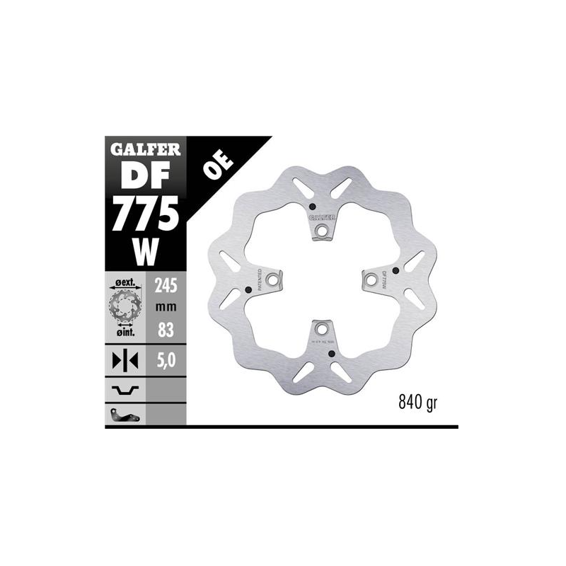 disco freno moto galfer wave fijo 245x5mm df775w