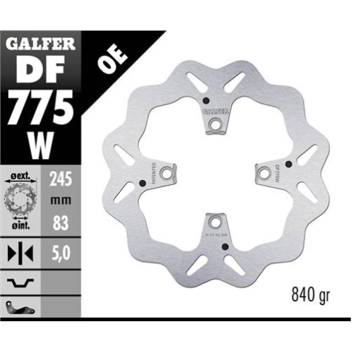 disco freno moto galfer wave fijo 245x5mm df775w
