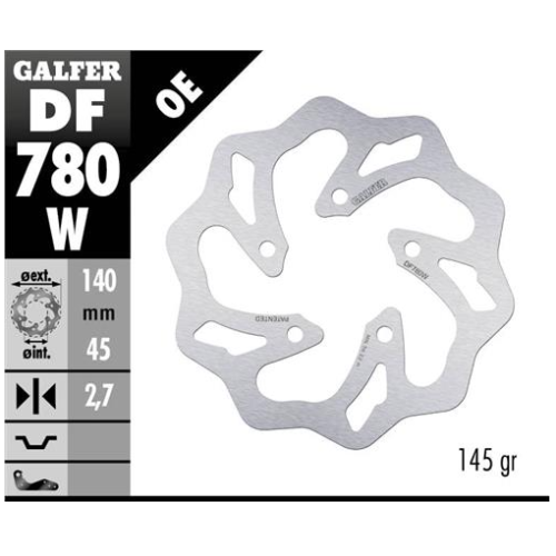 disco freno moto galfer wave fijo 140x2 7mm df780w