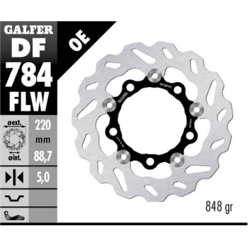 disco freno moto galfer wave flotante 220x5mm df78