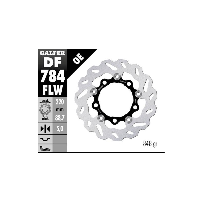 disco freno moto galfer wave flotante 220x5mm df78