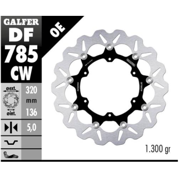 disco de freno delantero galfer df785cw wave flotante 320x5 mm
