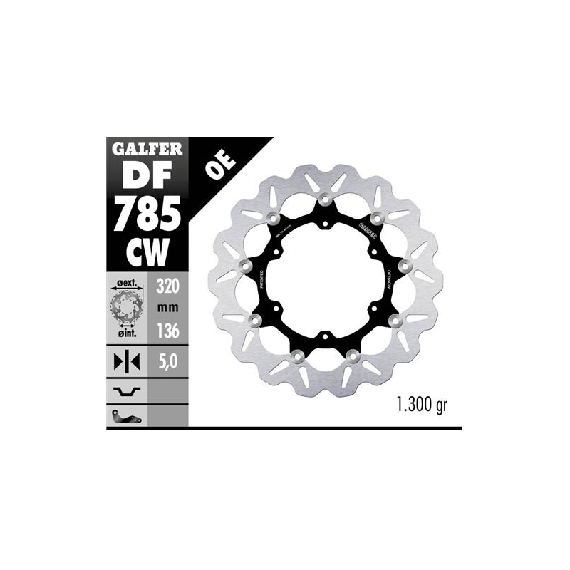 disco de freno delantero galfer df785cw wave flotante 320x5 mm