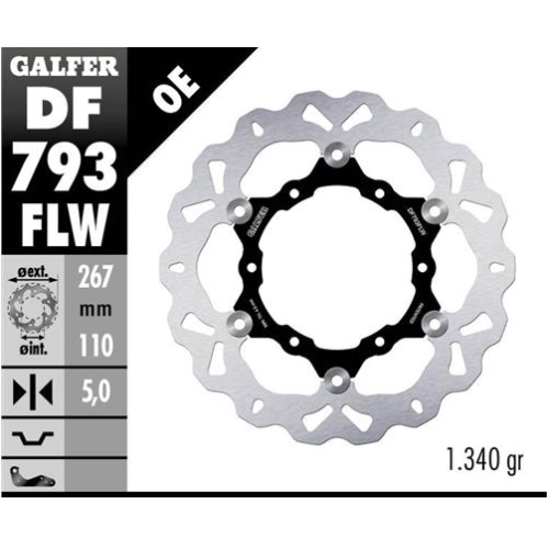 disco freno moto galfer wave flotante 267x5mm df79