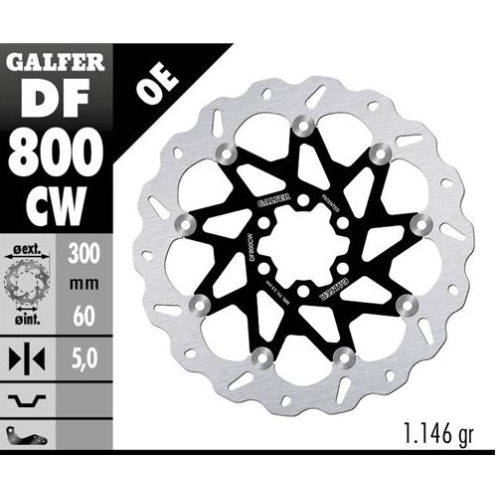disco freno moto galfer wave flotante compl df800