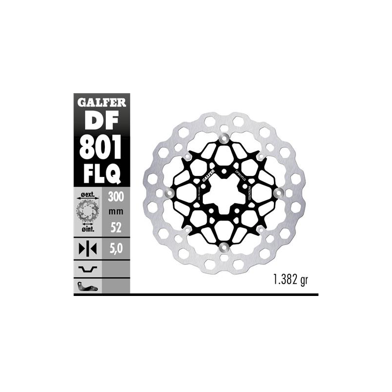 disco freno moto flotante galfer qubic 300x5mm df8