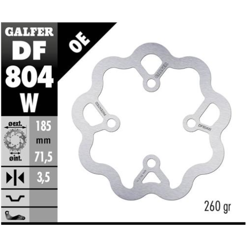 disco freno moto galfer wave fijo 185x3 5mm df804