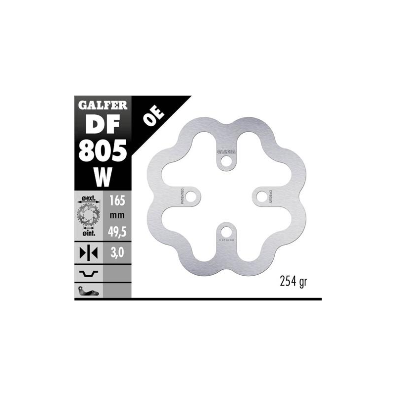 disco freno moto galfer wave fijo 165x3mm df805w