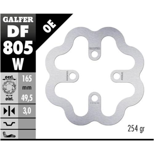 disco freno moto galfer wave fijo 165x3mm df805w