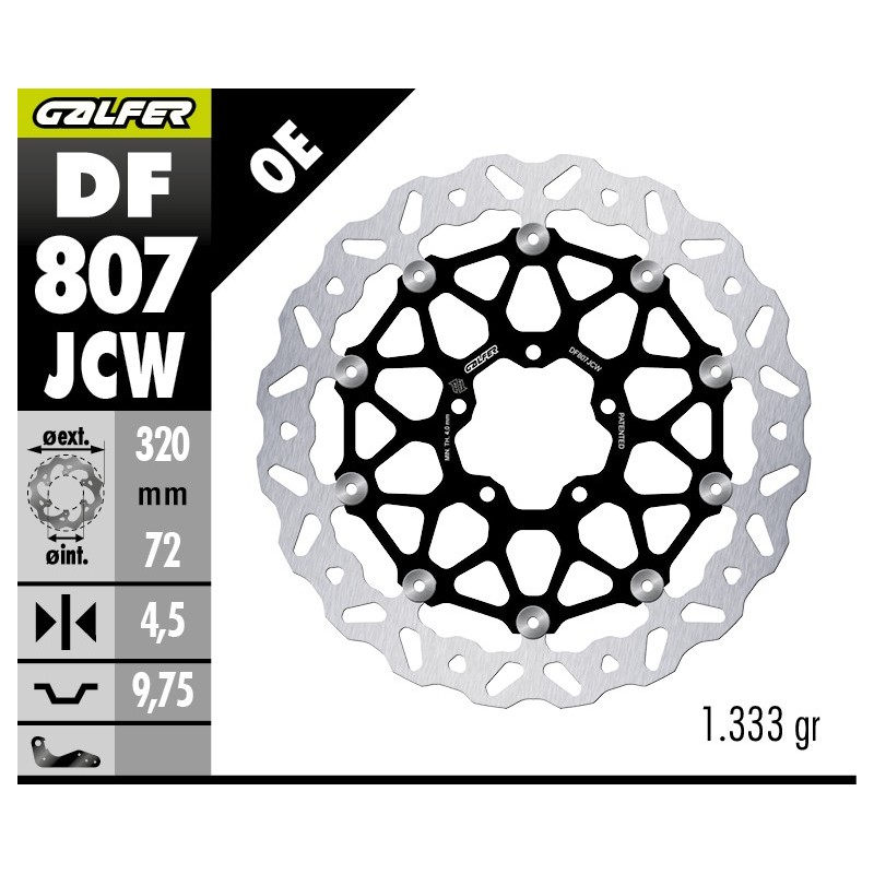 disco freno delantero wave floatech galfer df807jcw ducati desertx diavel hypermotard mult