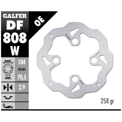 disco freno moto galfer wave fijo 184x2 9mm df808w