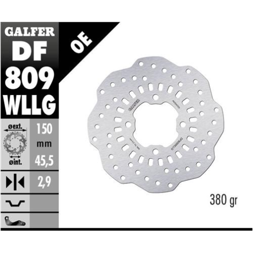 disco freno trasero trial galfer df809wllg 150x2 9 mm 4 anclajes o60