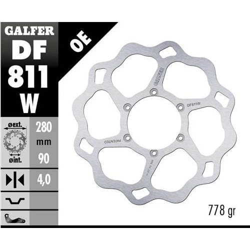 disco freno moto galfer wave fijo 280x4mm df811w