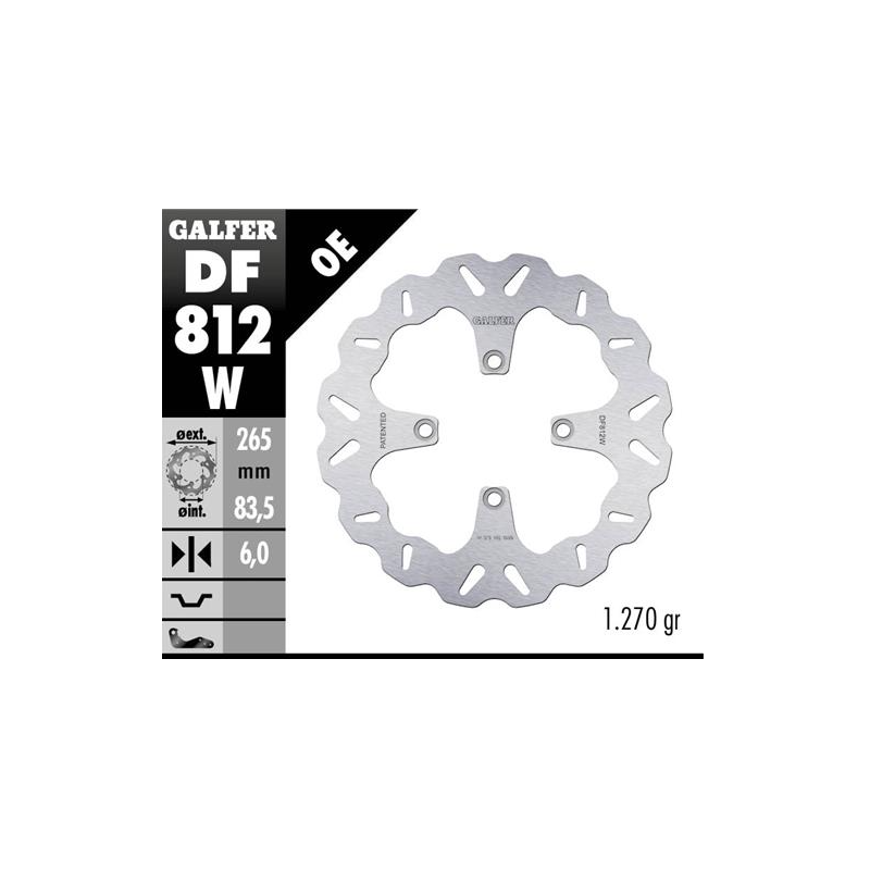 disco freno moto galfer wave fijo 265x6mm df812w