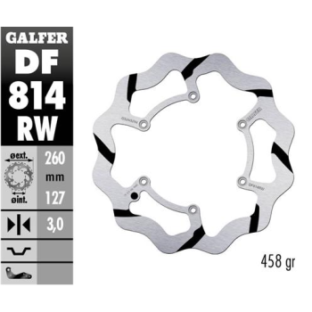 disco freno moto galder wave fijo 260x3mm df814rw