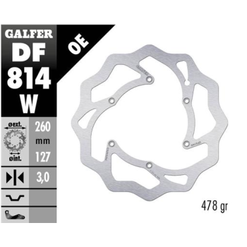 disco freno moto galfer wave fijo 260x3mm df814w