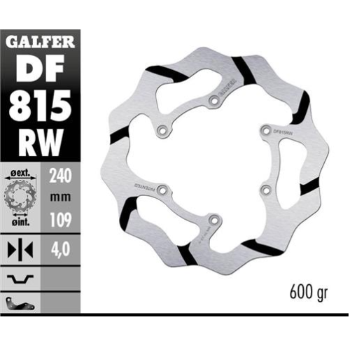 disco freno moto galder wave fijo 240x4mm df815rw