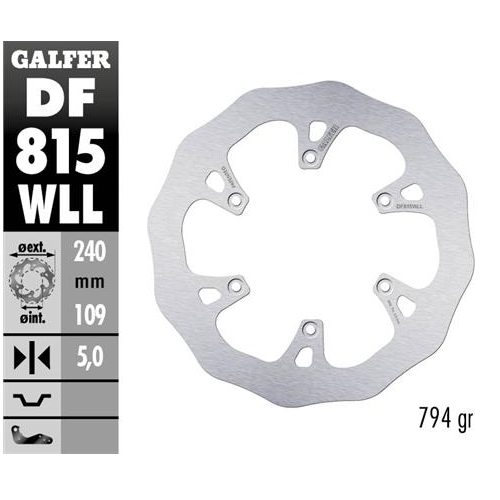 disco freno trasero galfer df815wll wave solido 240x5 mm beta rr xtrainer 6 tornillos o125
