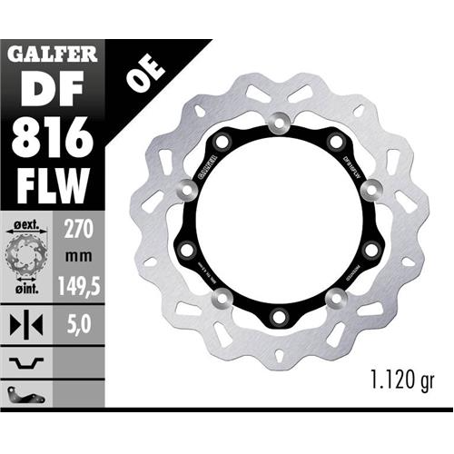 disco freno moto galfer wave flotante 270x5mm df81