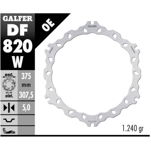 disco freno moto galfer wave fijo 375x5mm df820w
