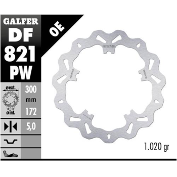 disco freno moto galfer wave fijo 300x5mm df821pw