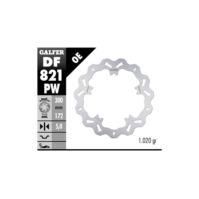 disco freno moto galfer wave fijo 300x5mm df821pw