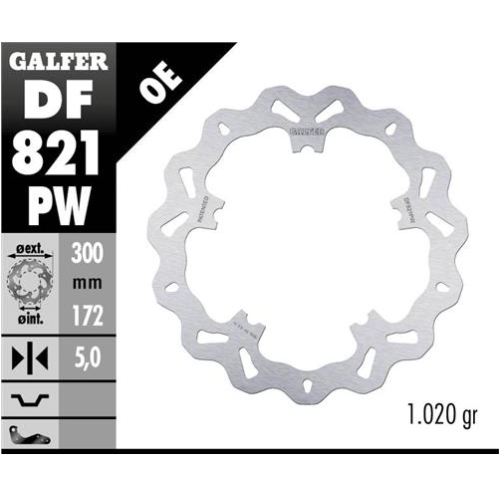 disco freno moto galfer wave fijo 300x5mm df821pw