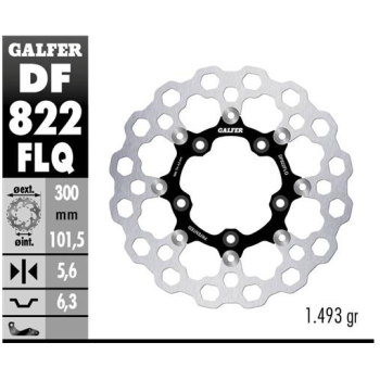 disco freno moto flotante galfer qubic df822flq