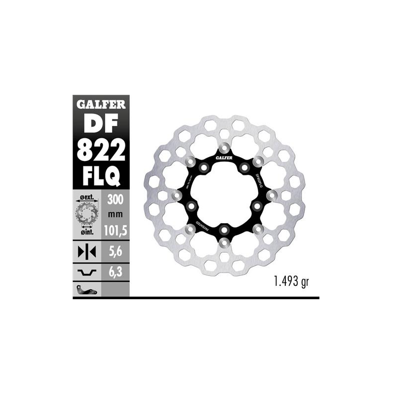disco freno moto flotante galfer qubic df822flq