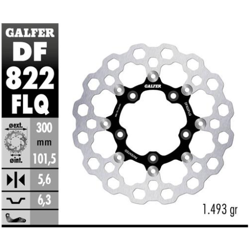 disco freno moto flotante galfer qubic df822flq