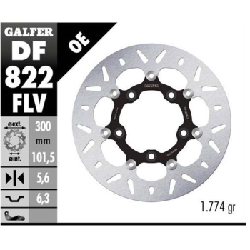 disco freno moto flotante galfer 300x5 6mm df822fl