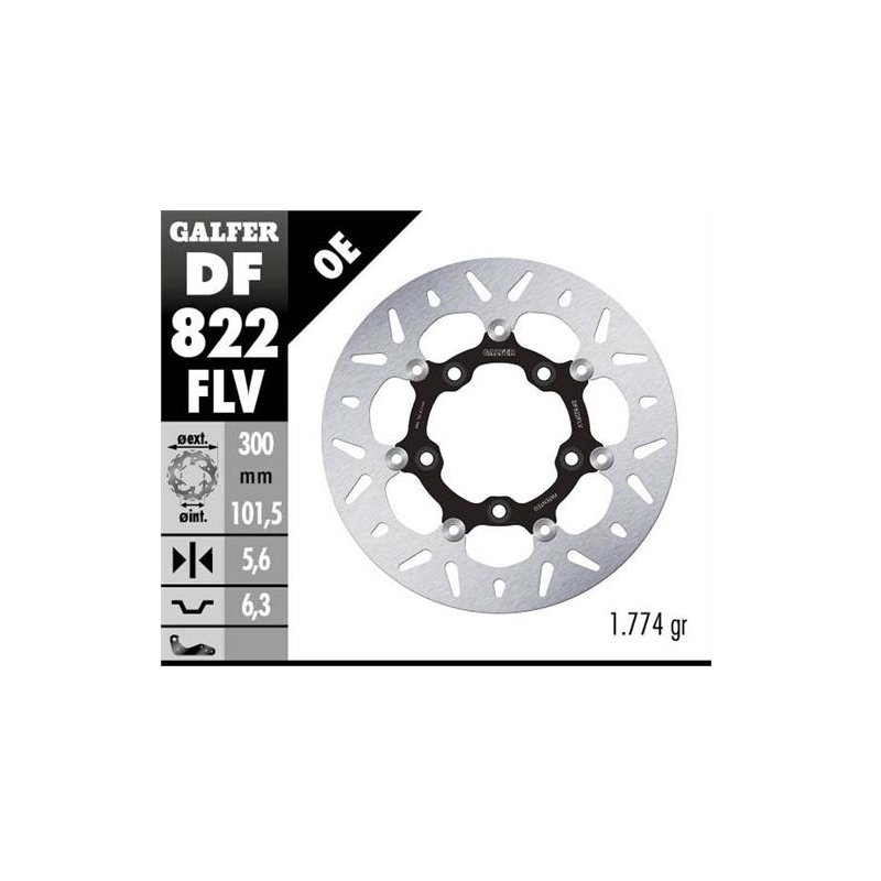 disco freno moto flotante galfer 300x5 6mm df822fl