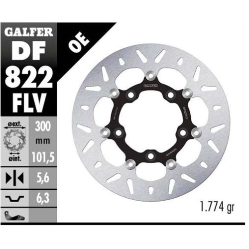 disco freno moto flotante galfer 300x5 6mm df822fl
