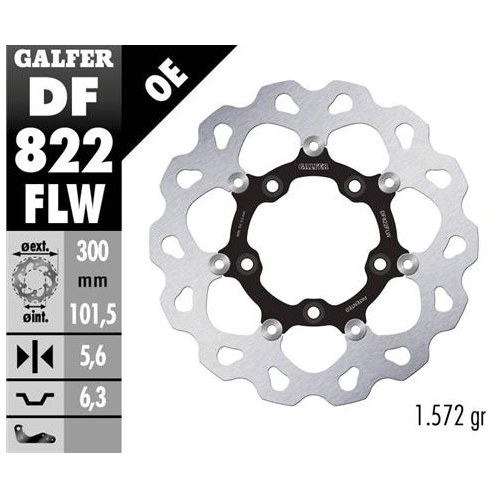 disco freno moto galfer wave flotante 300x5 6mm df